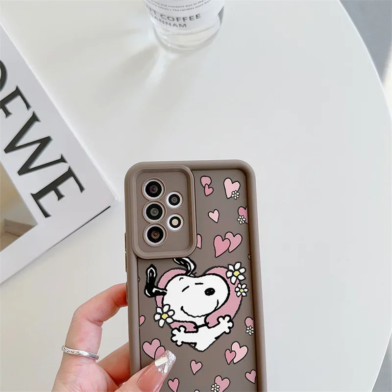 كارتون سنوبي أنيمي لطيف جراب هاتف آيفون 16 15 برو ماكس 14 زائد 16E XS X XR SE2 سيليكون للصدمات تصميم جديد غطاء من البولي يوريثان