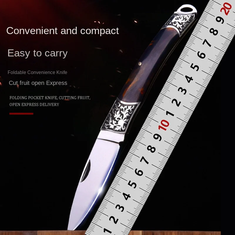 

Black Peach Stainless Steel High Hardness Self-Defense Portable Express Box Folding Knife