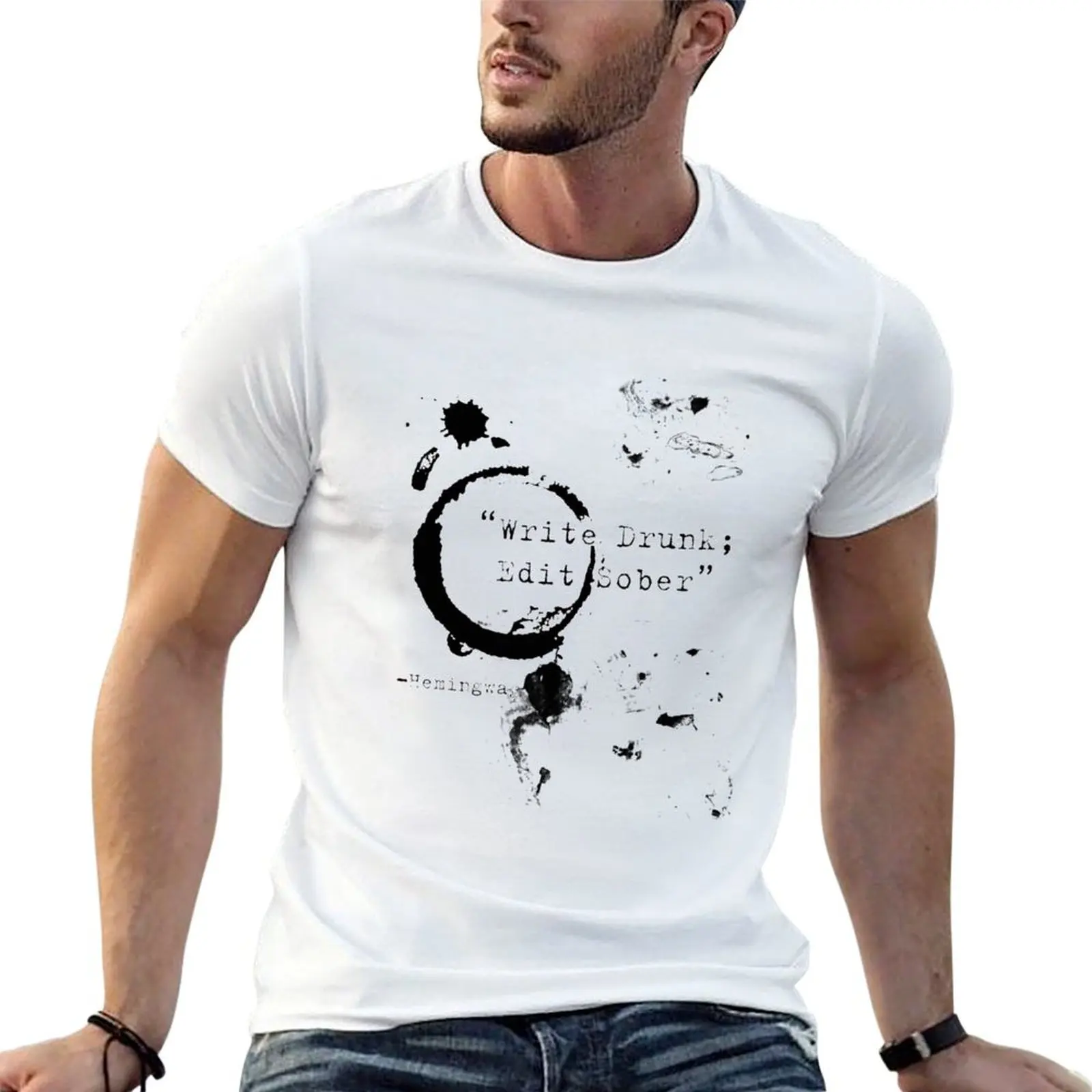 Hemingway Writers Quote T-Shirt Fashion Casual Short Sleeve T-Shirt
