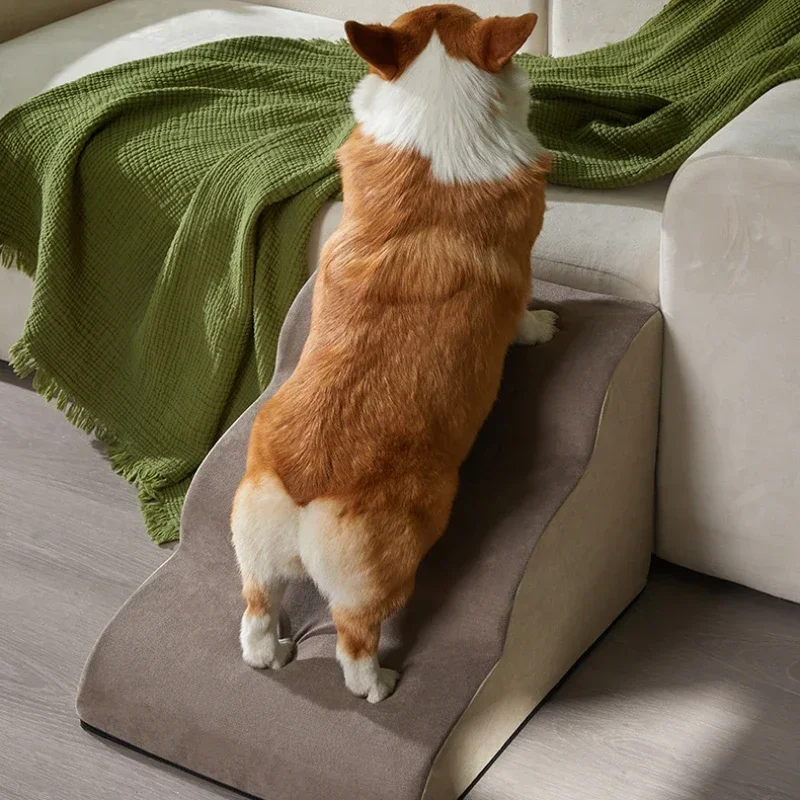 Pet Stairs 2/3 Steps Memory Foam Dog Sofa Stairs For Small Dog Old Dogs Cats Ramp Ladders Anti-slip Bed Stairs Pet Supplies