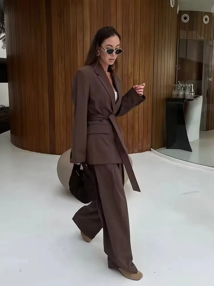 Elegant Blazer Coat For Women 2025 New Spring Office Lady Fashion Casual Loose Suit Jacket Long Sleeve Single Breasted Outerwear