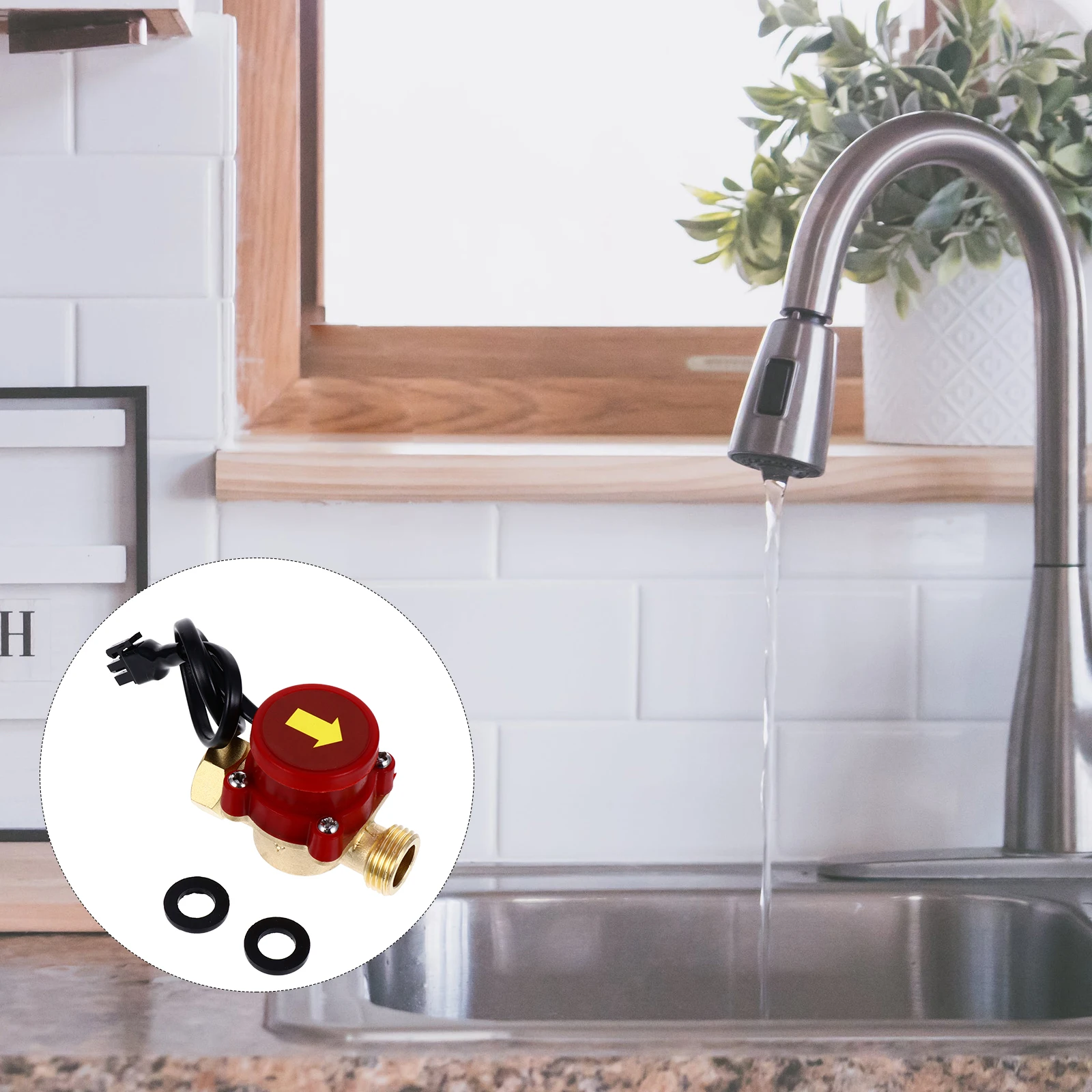 Sensor Kontrol Aliran Air Kuningan untuk Mandi Rumah Tangga, Efisiensi Tinggi, Tahan Korosi, Tahan Lama, Magnetik untuk Shower