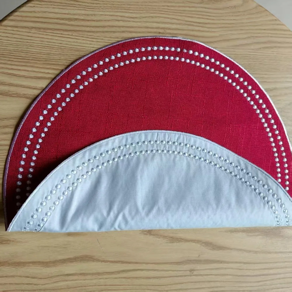 Benutzerdefinierte bestickte Spitzen-Tischsets, waschbar, wiederverwendbar, unabhängige Servietten für Zuhause, Esszimmer, Restaurant, Urlaub, Hochzeit, Party – Detail 4