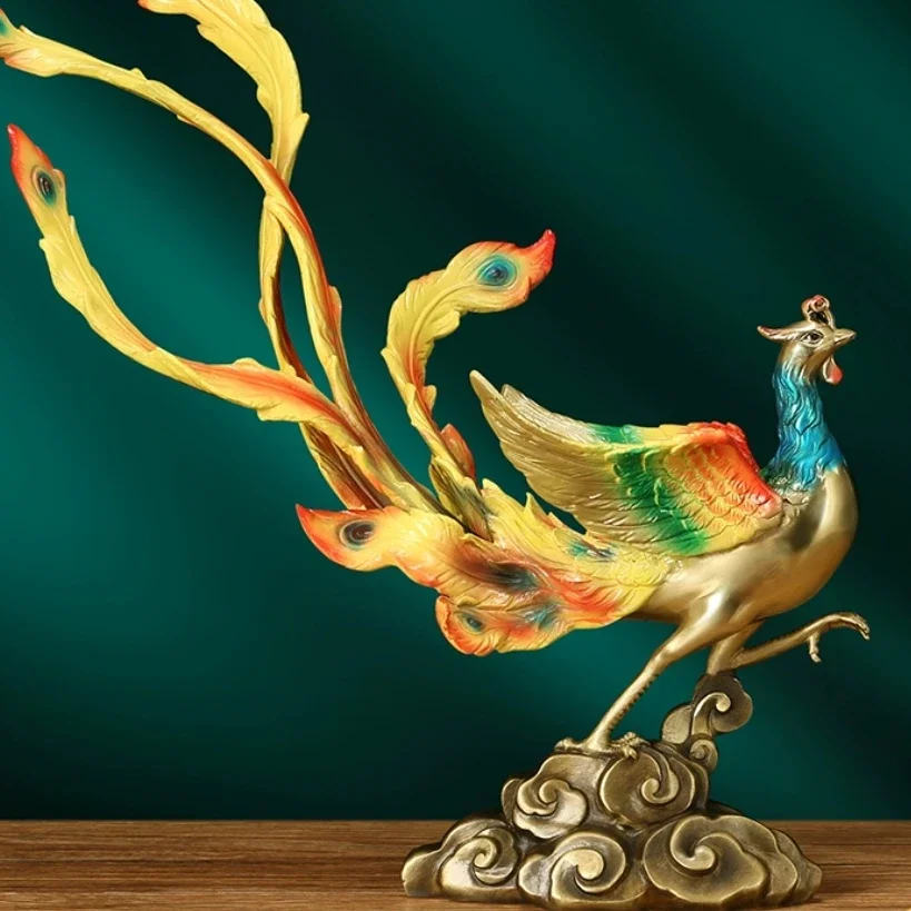 Copper Phoenix Handicraft Metal Ornaments Used in Living Rooms and Offices