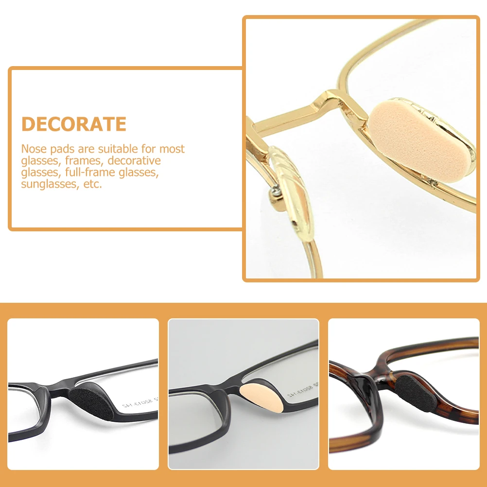 

40 Sheets Nose Pads Glasses Sponge Cushions Adhesive Eyeglass Comfortable Mat Black D Shape 1mm Thick Anti Slip Suitable Frames