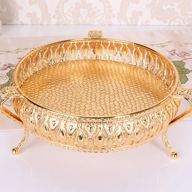 European for Creative Metal Fruit Serving Tray Storage Box Modern Multifunctional Cupcake Dish Plate Wedding Tea