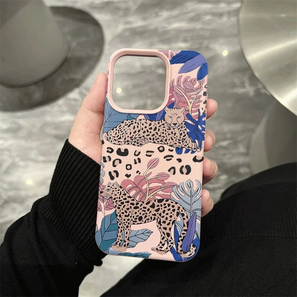 Tropische Geparden-Handyhülle für iPhone 17 16 15 14 13 12 11 Pro Max 16 15 14 Plus 17 16 15 14 13 Pro 17Air Silikon-Matt-Cover – Detail 7