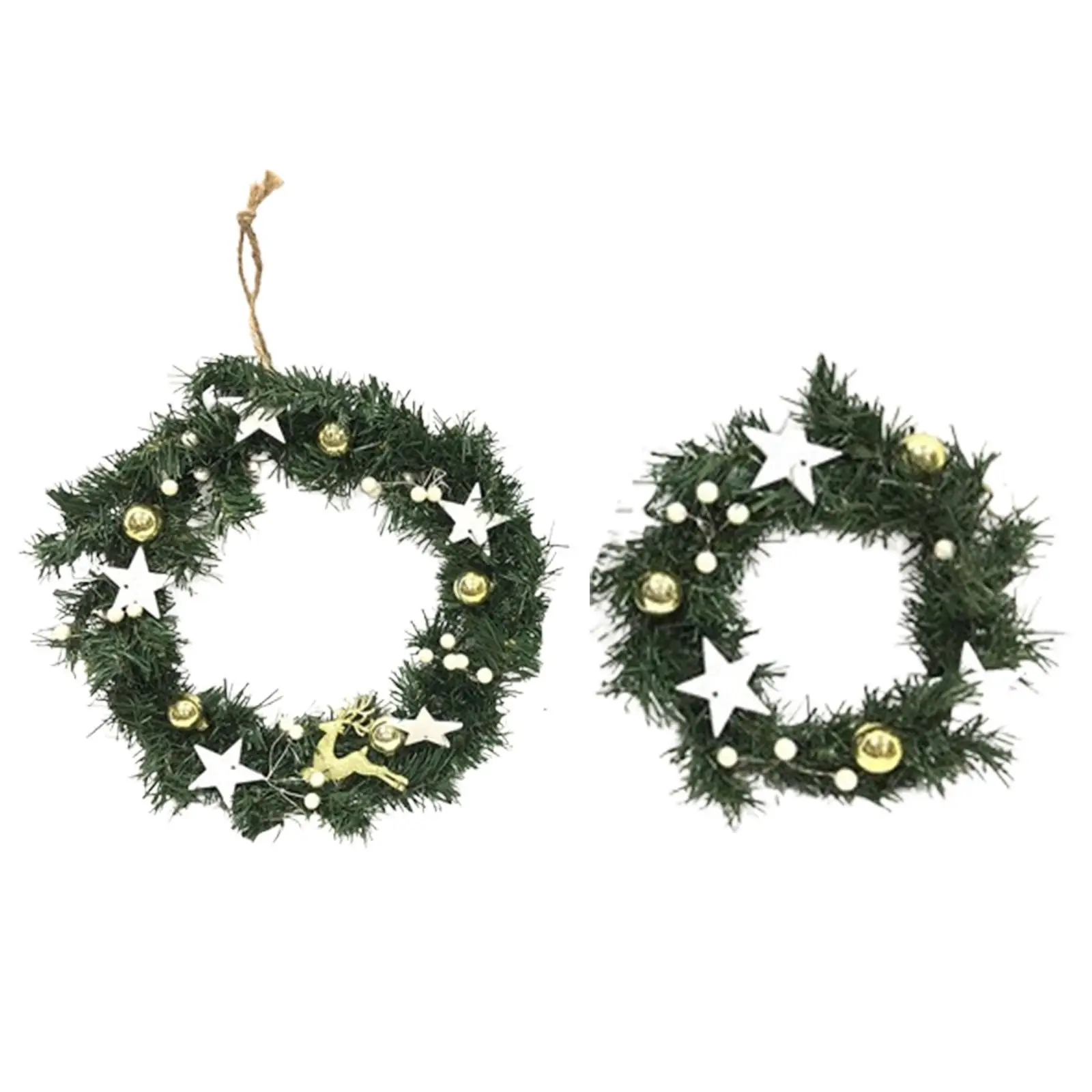 พวงหรีดใบสนประดิษฐ์คริสต์มาส พวงมาลัยเทียม ใช้งานง่าย