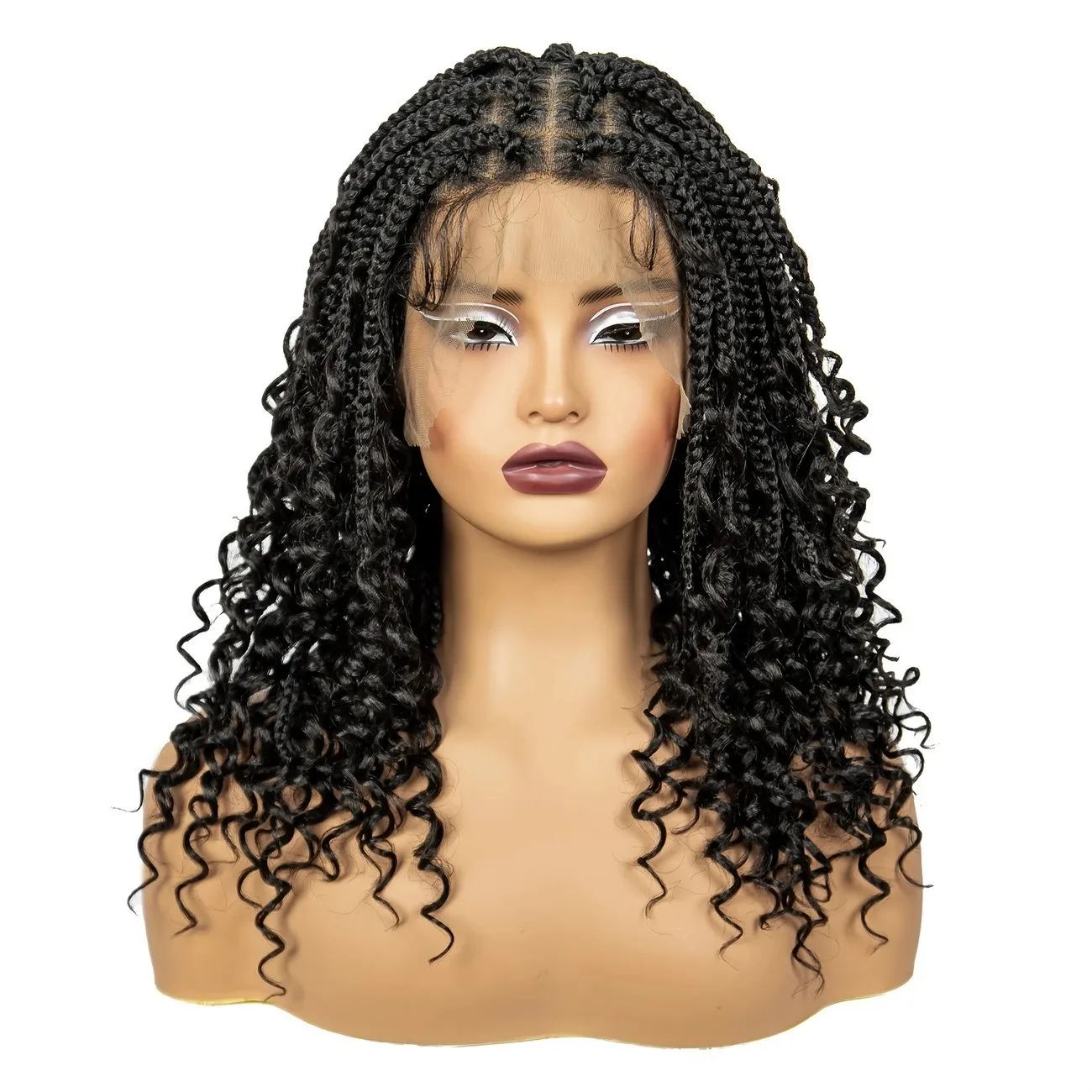 

Crochet, Wig Box Braids Ends Three Strands, Braids Fly Full