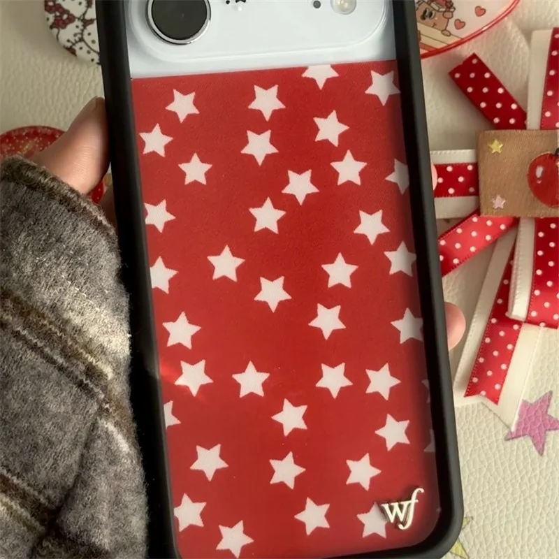 Wildflower Love Sucker Sucking Disc Strawberry Phone Case For iPhone 18 17 16 15 14 13 Pro Max Star Suction Cup Stickers Cover