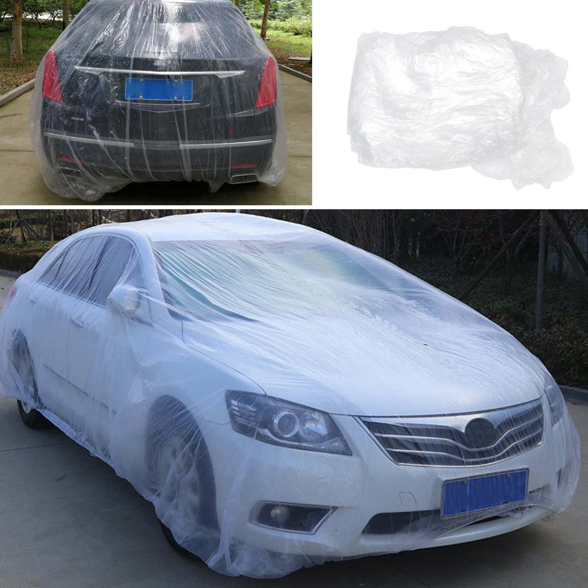 

Thickened Waterproof Car Cover Transparent Dustproof Uv Resistant Soft Scratchproof Anti-Sunscreen For Summer Protection Size M