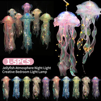 LED Jellyfish Lamp Colored DIY Mermaid Jellyfish Light Hand-held Luminous Lantern Girls Birthday Party Wedding Decor Night Light