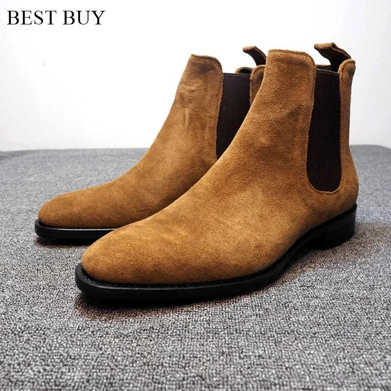 Men Boots New for 2024 High Quality Men Ankle High Fashion Casual Boot Male Vinage Classic Dress Chelsea Boots Cowboy Boots Mens