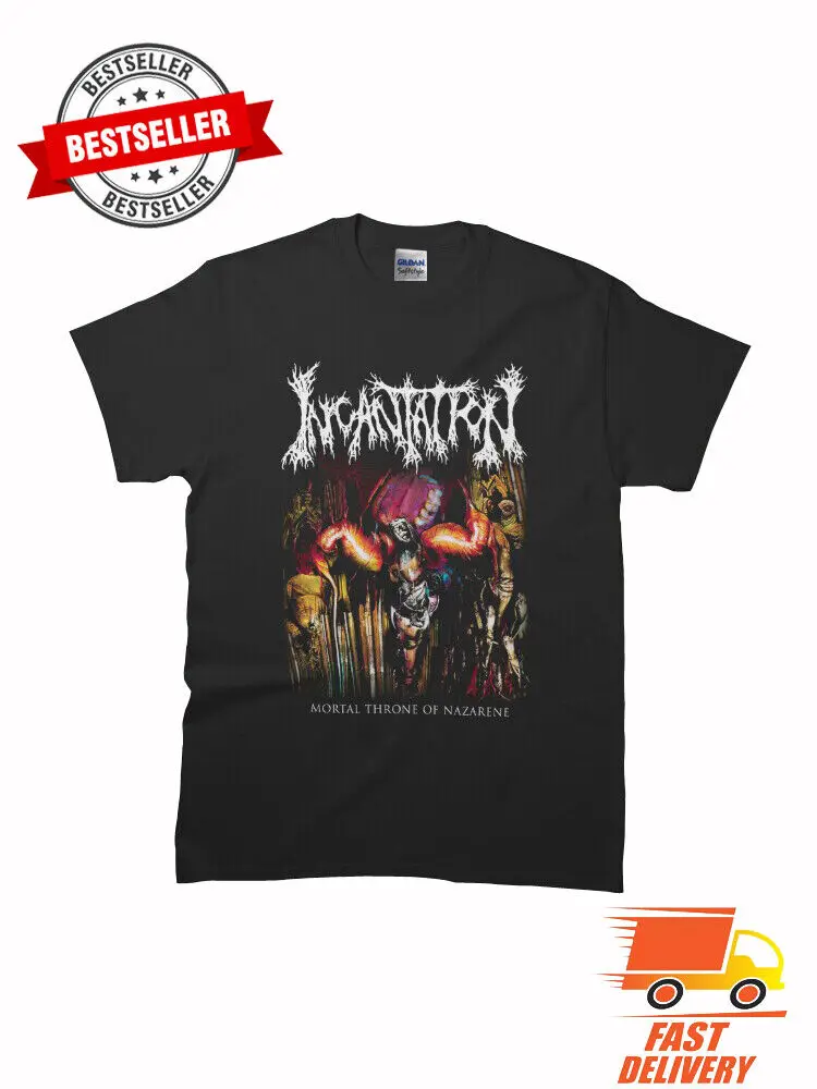 

Классическая мужская и женская футболка с новым дизайном Mortal Throne от Incantation от S до 5XL