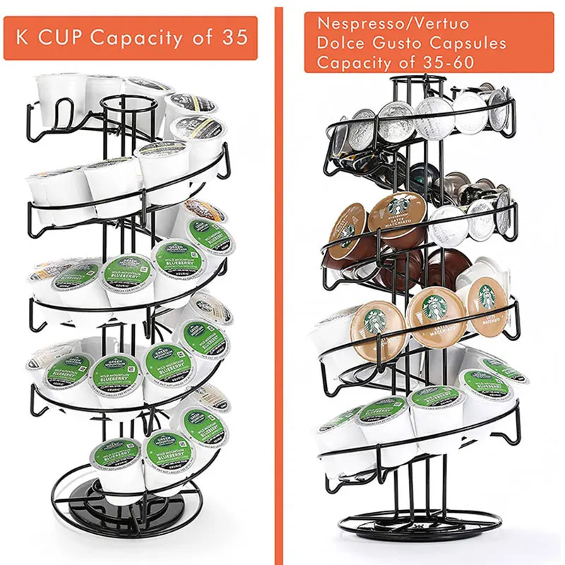 30 PCS Rotatable Nespresso K-Cup Vertuo Coffee DolceGusto Capsule Capsule Stand Storage Shelves Rack Dolce Gusto Pods Holder