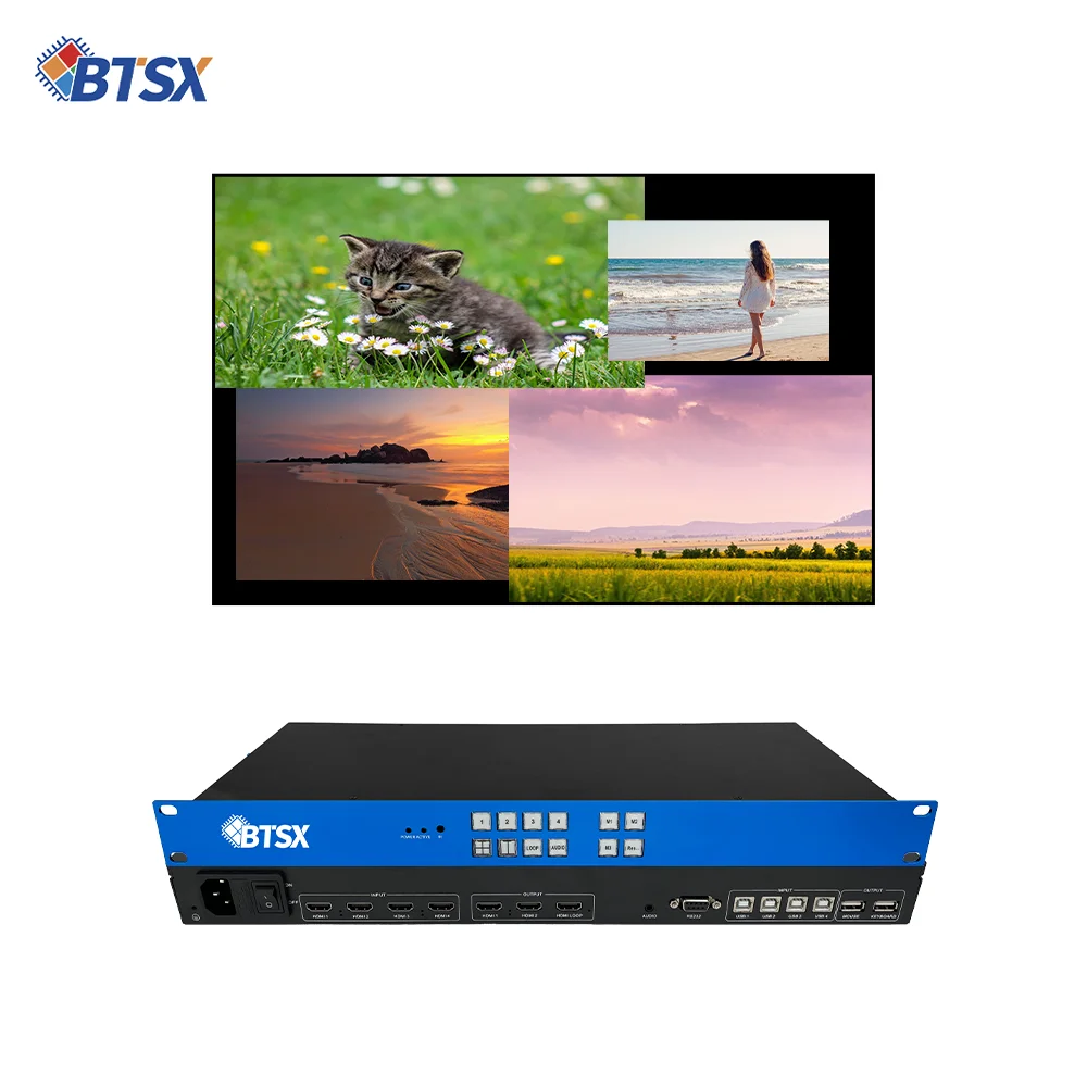 4K60 2.0 مدخلات 3 مخرجات KVM Switch Professional 4K60 لمعالجة الفيديو