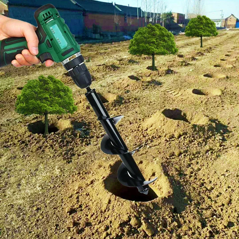 Metal Drill Bit Set Steel Gardening Tools Yard Spiral Rod Loose Soil Digging Pit Sowing Planting Flowers and Trees Plant Tool