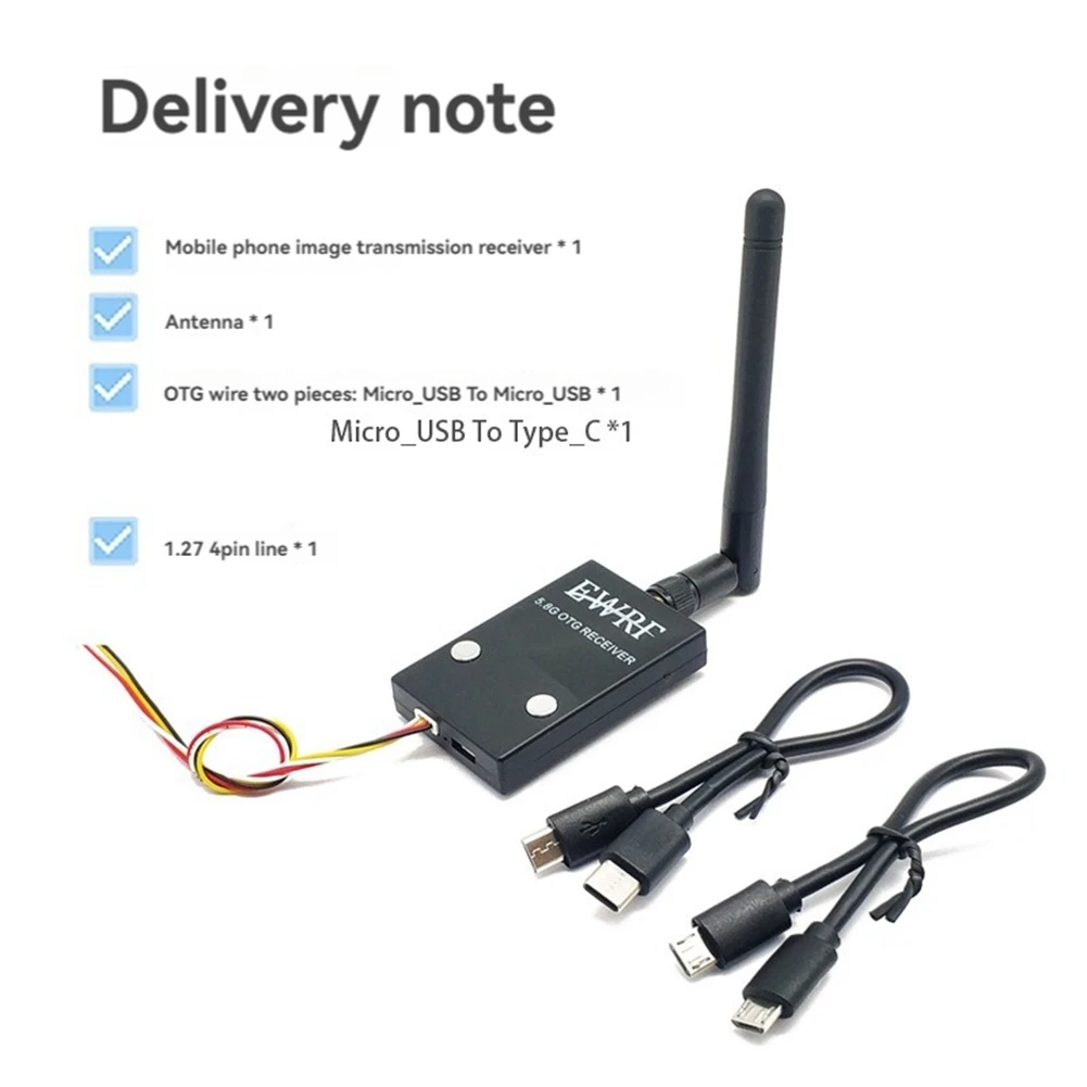 UVC OTG 5.8G 56CH Audio FPV Receiver OTG Receiver Support AV Output for Android Mobile Phone Computer RC Drone Part