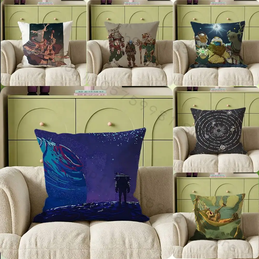 Anime O-Outer Wilds Game Cartoon Printing Pillowcase Customized Pillow Cover for Sofa Home Decor