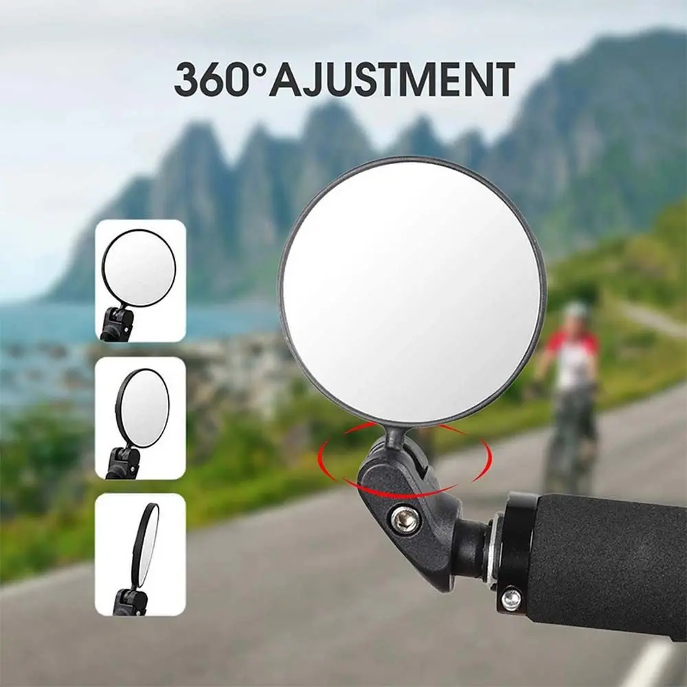 Degree Bicycle Handlebar Blind Spot Mirror Round Curved Mirror Wide Angle Bicycle Convex Rearview Mirror Bike Rear View Mirror