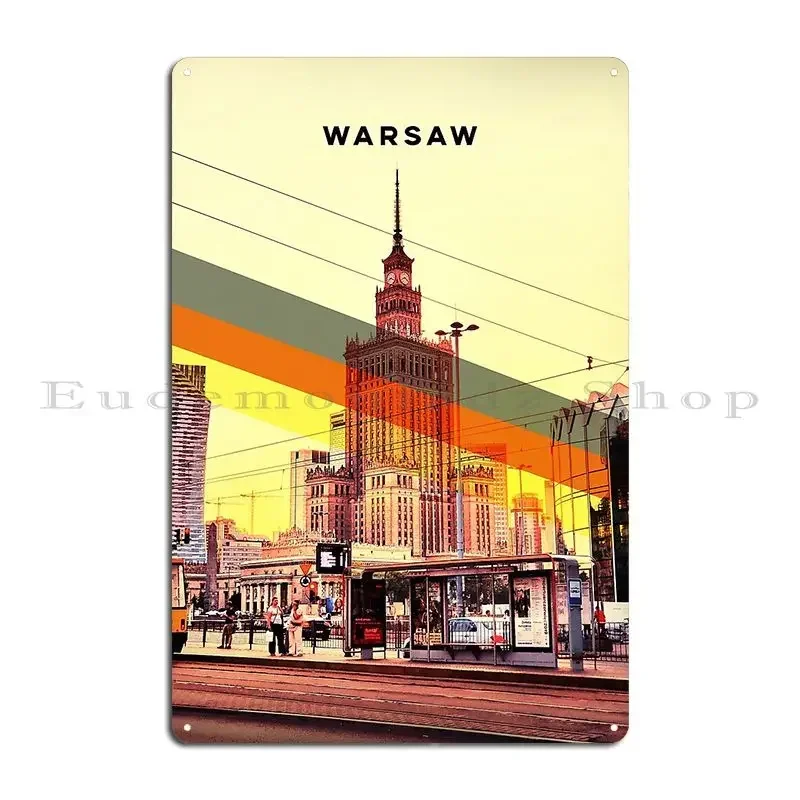 Warsaw Poland Metal Sign Funny Poster Garage Club Design Tin Sign Poster