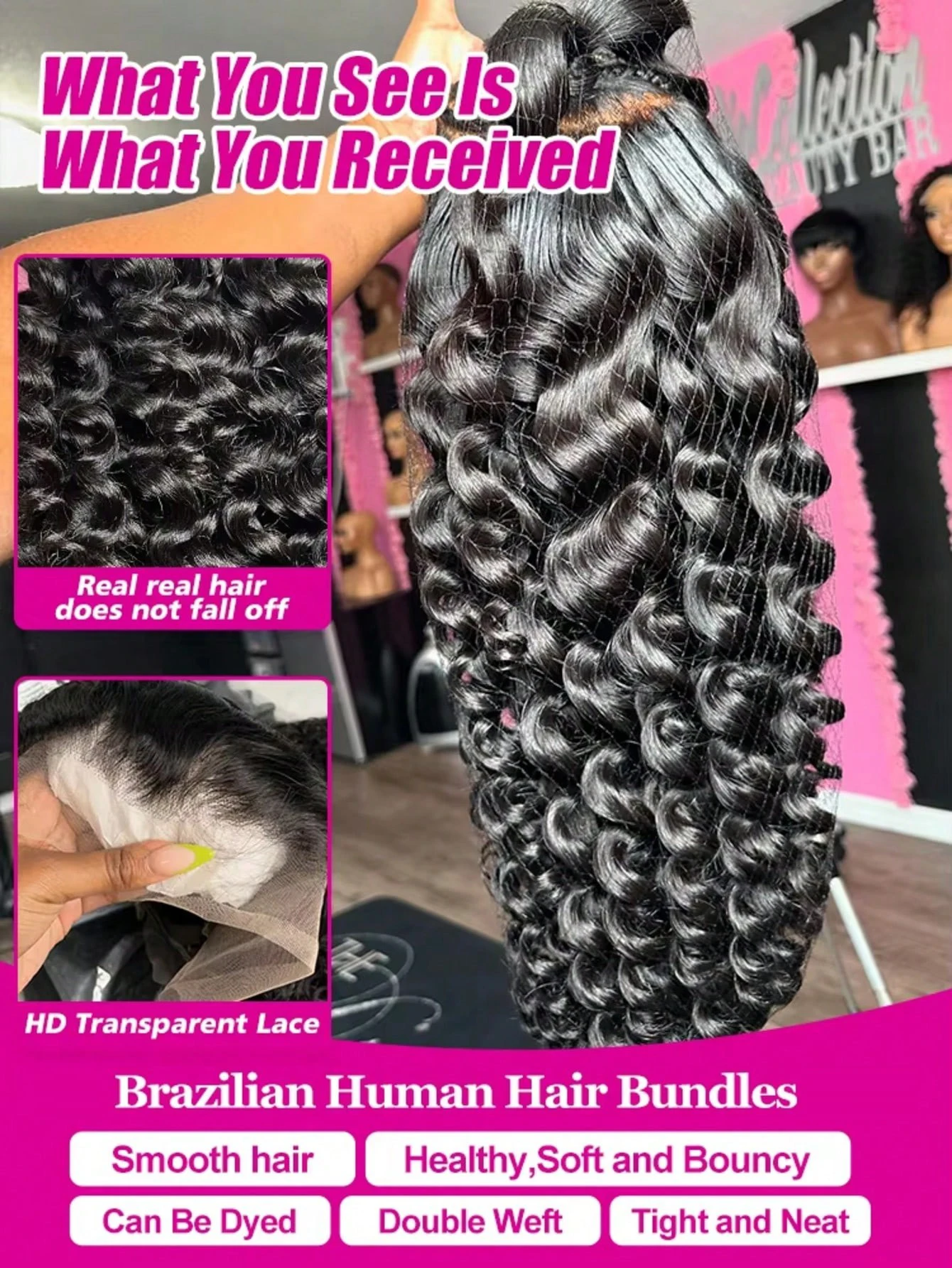 13x4 13x6 HD Loose Deep Wave Frontal Wigs 40 42 Water Deep Curly Lace Front Human Hair Wigs Remy 5x5 Gluless Wig Human Hair image 3