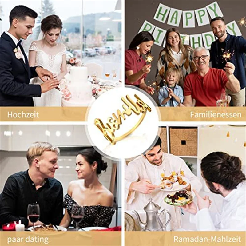 حلقات منديل A45I، حلقات منديل رمضان، أبازيم منديل معدنية لتزيين الطاولة الذهبية لحفلات الزفاف الإسلامية الإسلامية