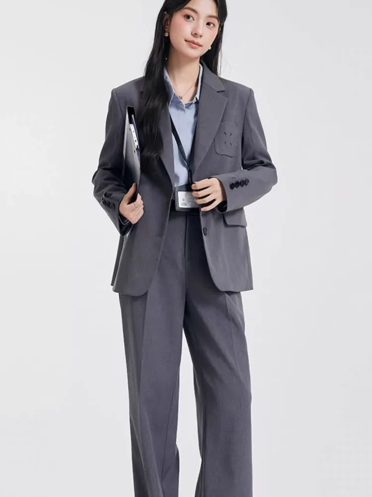 Autumn Fashion Ladies Pantsuit Formal Women Office Business Work Wear Blazer and Trousers 2 Piece Set Female Clothes Outfits New