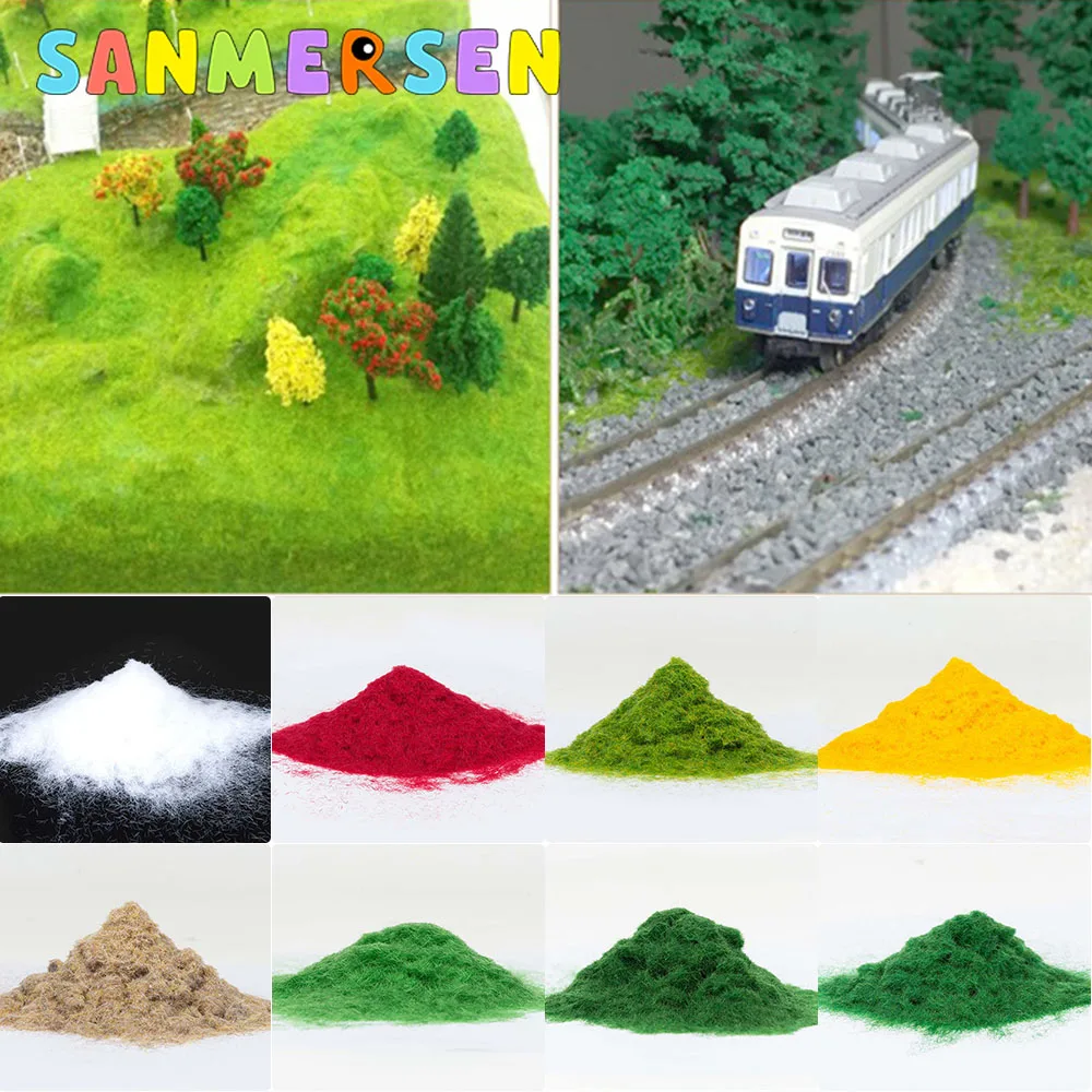 30g/bag 3MM Miniatura Scene Static Grass Powder Model Materia Turf Flock Lawn Nylon Tree Powder Mini Model Kit Sand Table Layout