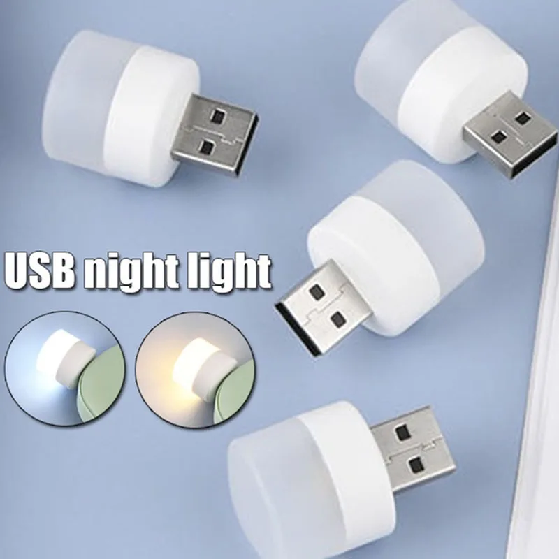 Usb Stekker Lamp Mini Nachtlampje Computer Mobiel Vermogen Opladen Kleine Boeklampen Led Oogbescherming Vierkant Leeslampje