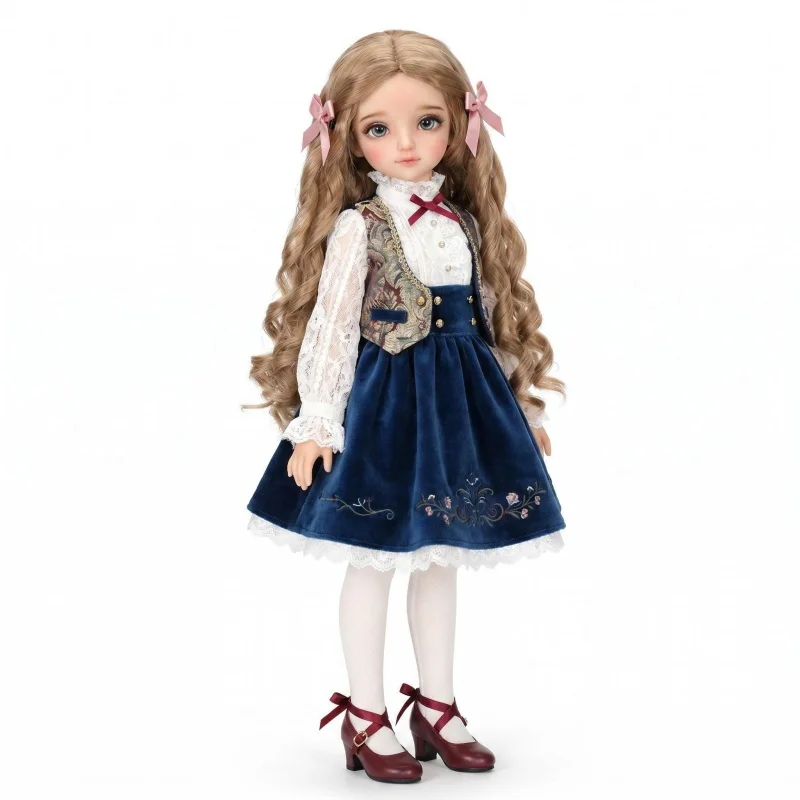 

Handmade Lady Roman Long Curly BJD Synthetic Mohair Wig for YOSD MSD SD Blythe Doll Suit Size 6-7Inch to 9-10 Inch Doll Hair