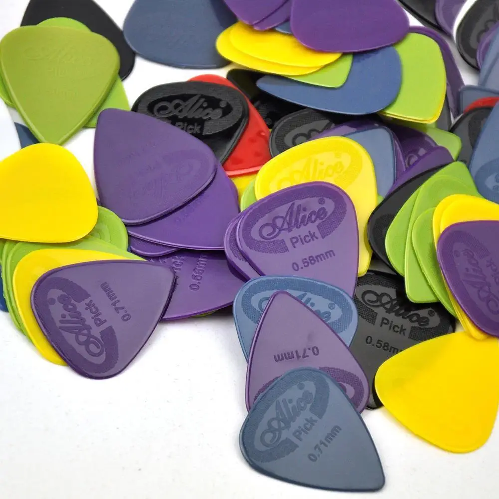 100PCS  Alice Guitar Picks Anti-slip Projecting Nylon Electric/Acoustic Guitar Picks 6 Thickness