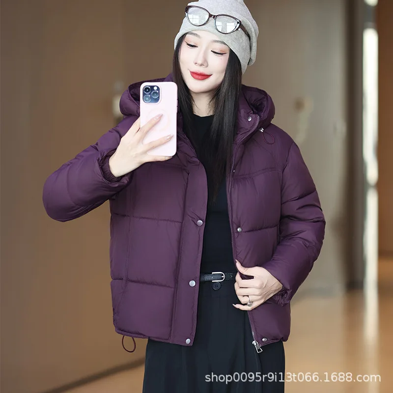 

Модная пуховая хлопковая куртка, женские парки, новинка 2025 года, осень-зима, короткое теплое хлопковое стеганое пальто, женская верхняя одежда с капюшоном, верхняя одежда для хлеба