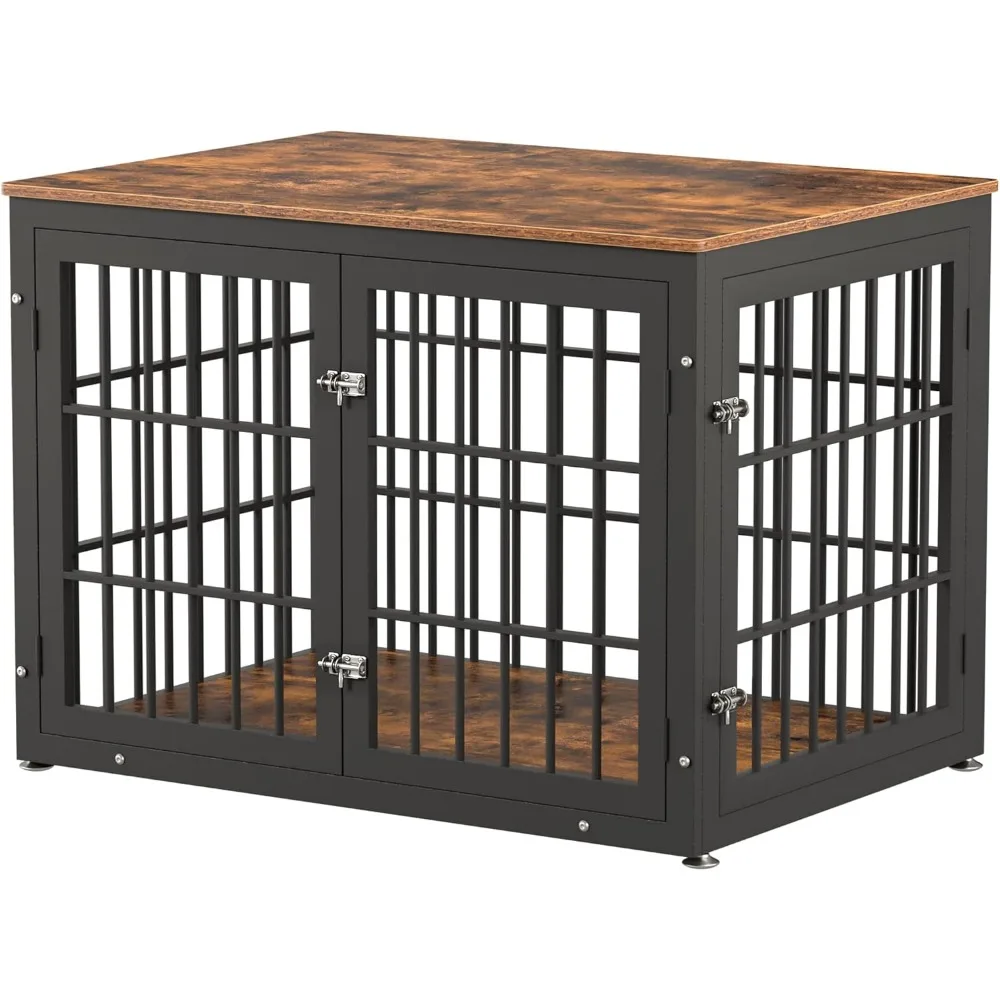 

42 Inch Heavy Duty Dog Crate Furniture for Large and Medium Dogs, Decorative Pet House End Table, Wooden Cage Kennel Furniture I