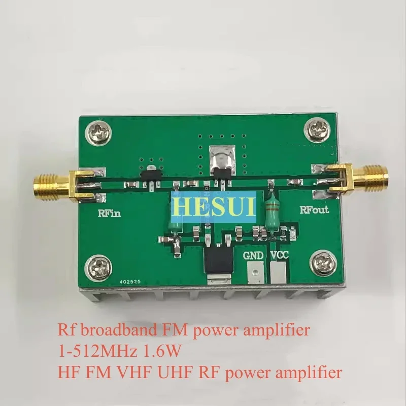 1MHz-512MHz 1.6W Microwave RF broadband FM Power Amplifier  HF VHF UHF Module Board