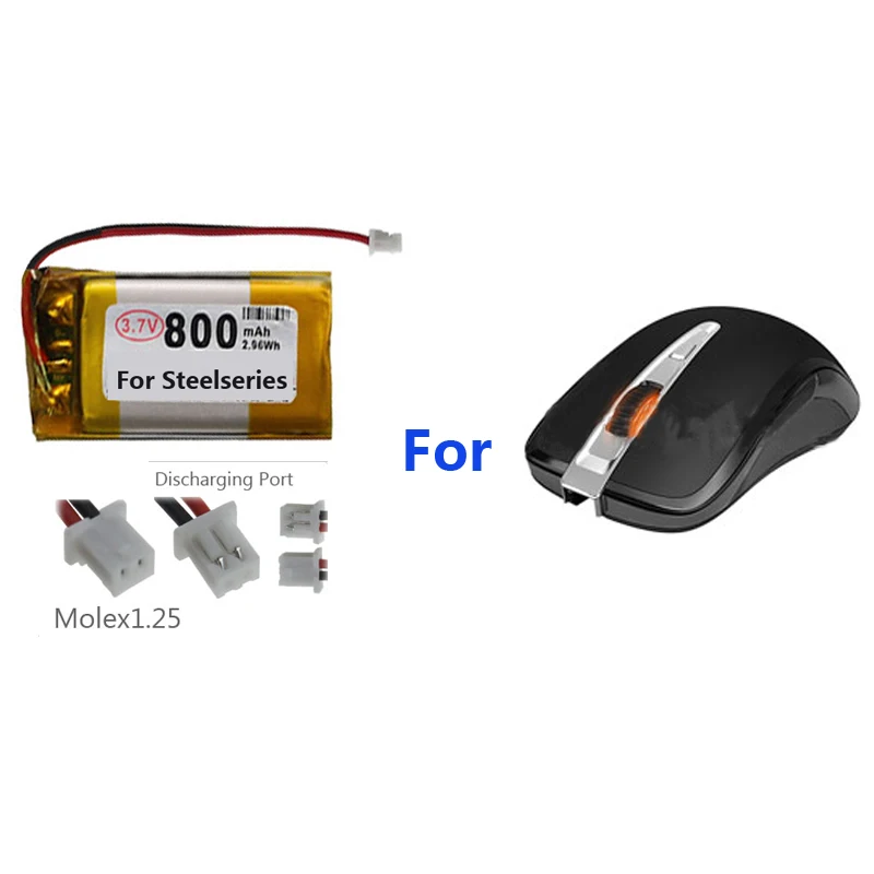 Original Replaces 800mAh Molex 1.25 602030 Battery For Steelseries Prime Mini Wireless Bluetooth Gaming Mouse  Batterie AKKU