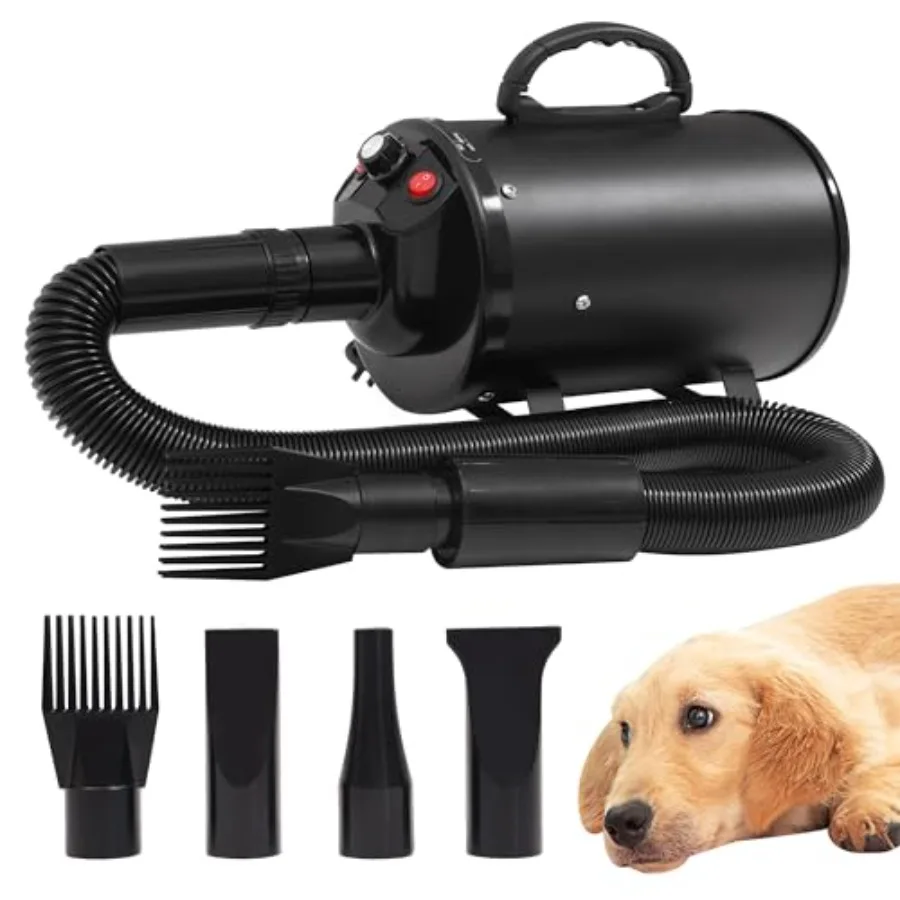 

2800W 75m/s Pet Dryer Stepless Adjustable Speed Temperature Hair Dryer for Dogs Grooming with Heater Lightweight and Quiet Desi