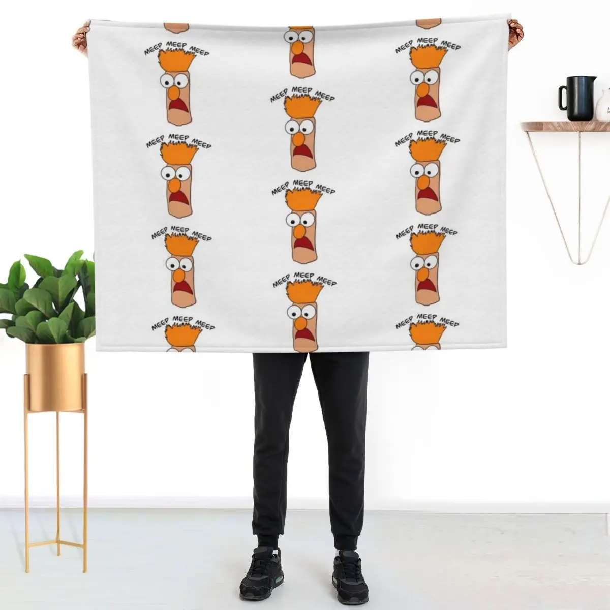 

The Muppets - Beaker Meep Meep Meep Throw Blanket Men's Soft Warm Throw Blanket for Couch