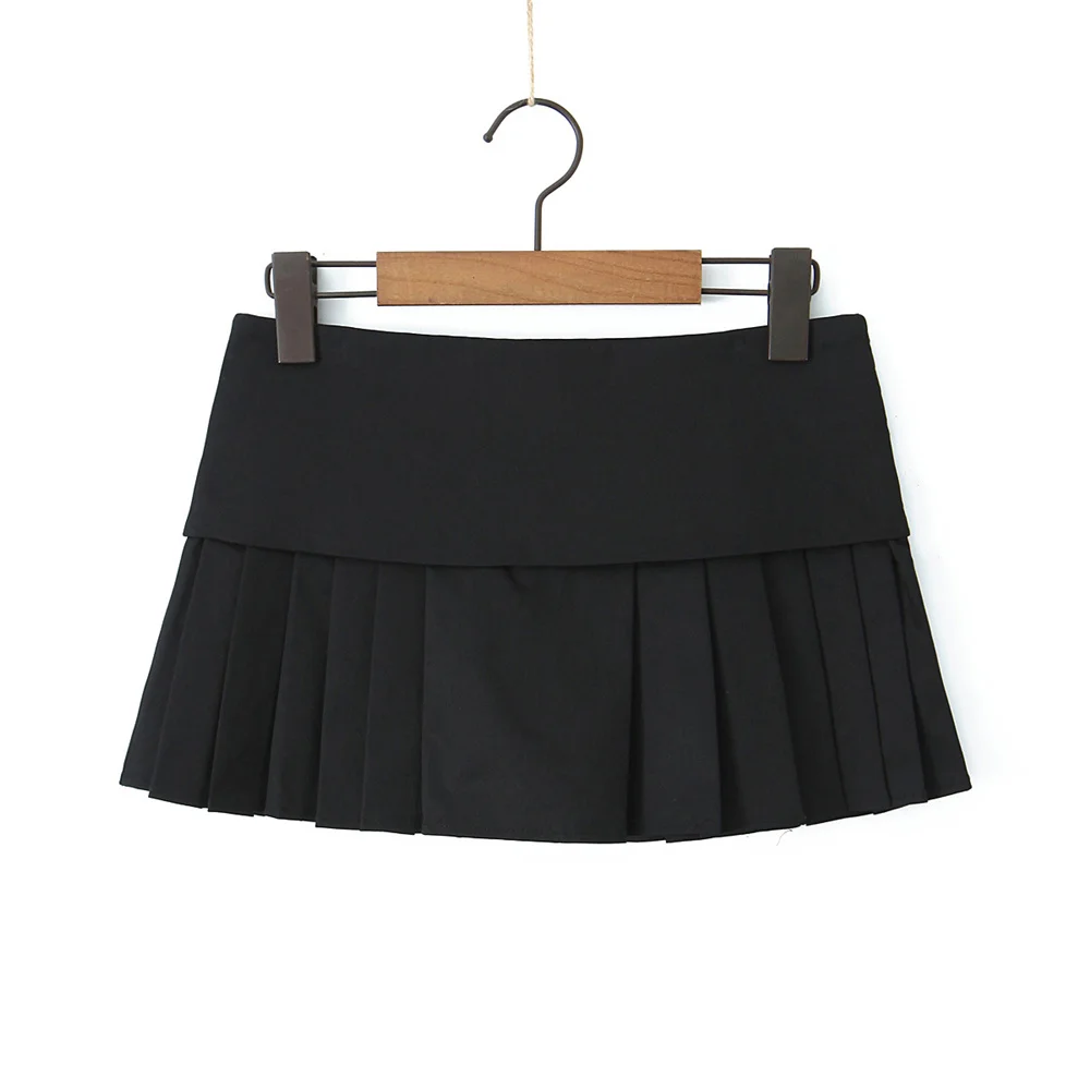 Black mini skirts vintage y2k clothes kawaii cute skirts korean fashion Summer white skirts for women micro skirts pleated white