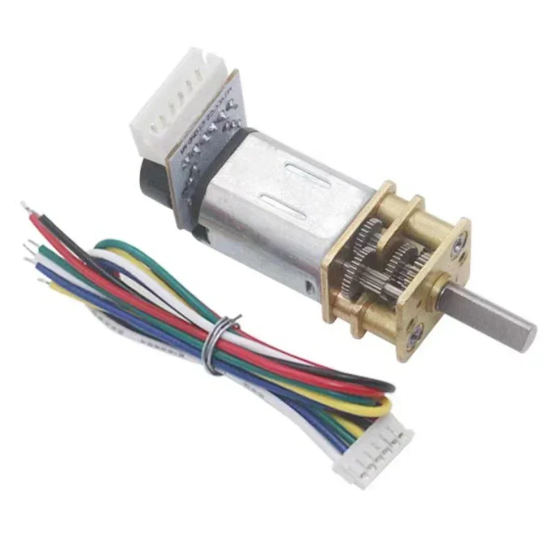 GA12 N20 Encoder DC 12V (6V 5V 3V) Mini Micro Metal Gear DC Motor with Gearwheel High Torque 30-4000RPM 7PPR Hall Sensor Encoder