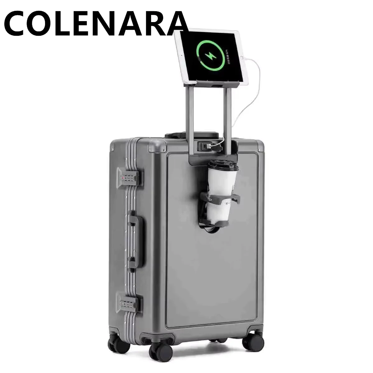 COLENARA High-quality Suitcase USB Charging Boarding Box Multifunctional Trolley Case 20