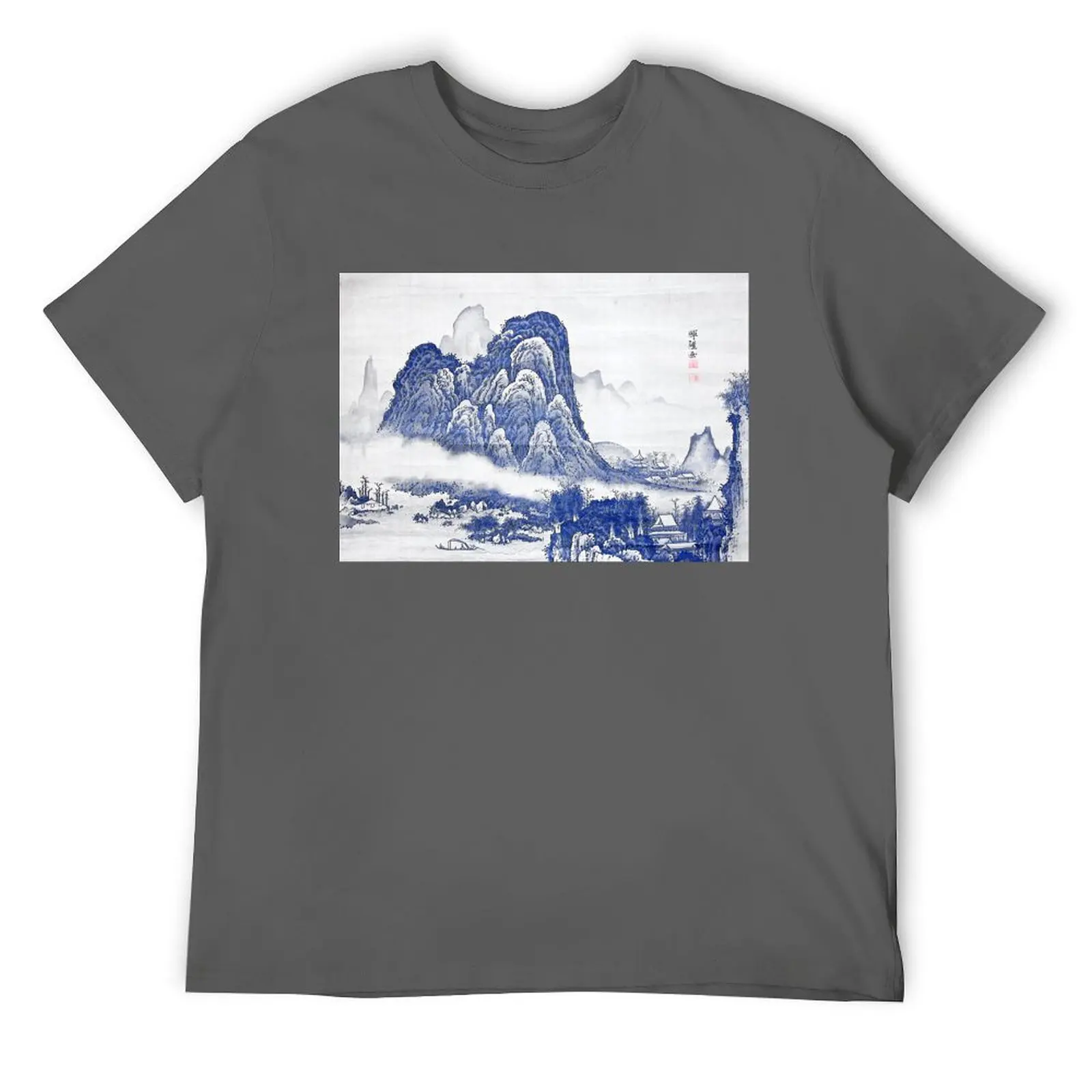 

Mountain Landscape (Restored Japanese Artwork) T-Shirt graphic tee shirt topping plain mens workout shirts