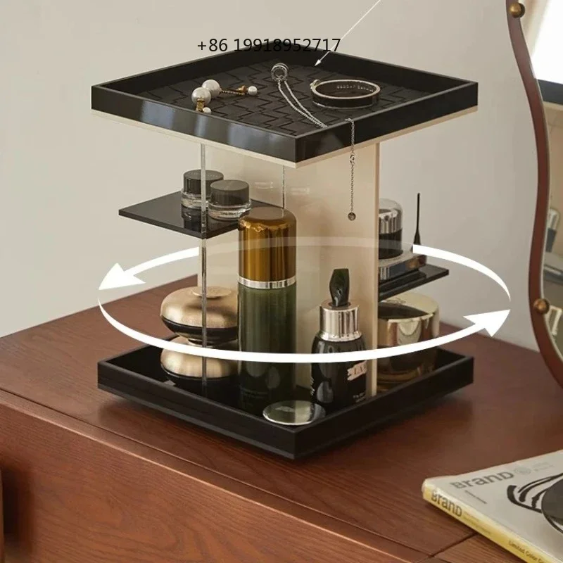 Rotating Acrylic Makeup Organizer, Multi-Layer Drawer Storage, Perfume & Jewelry Stand, Skincare Holder, 360° Spin Access
