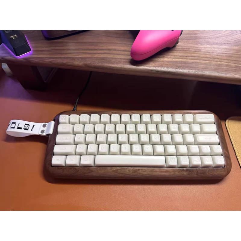 

Walnut Mechanical Keyboard Kit Customized Tri-mode Wireless Hot-Swap RGB Slotted PCB E-sports Gaming Keyboard Support Via DIY