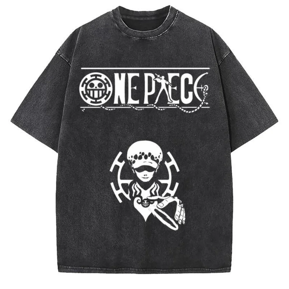 

Футболка в стиле японского аниме ONE PIECE, хлопковая футболка Luffero в стиле ретро с коротким рукавом, повседневные футболки унисекс в стиле Y2K
