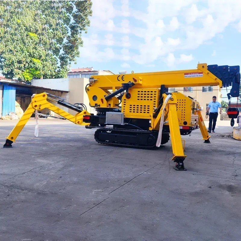 Spider Crane High-quality Customized 3-12 Ton Mini Crawler Crane Tracked Spider Crane Glass Install With Fly Jib Hot Sale Brazil