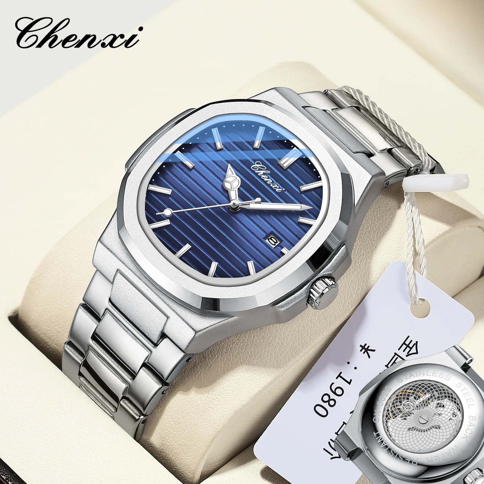 Chenxi 0022 Luxury Quartz Watch For Women  Transparent Bottom Stainless Steel Watches Simple Female Garments Wristwatch Gift