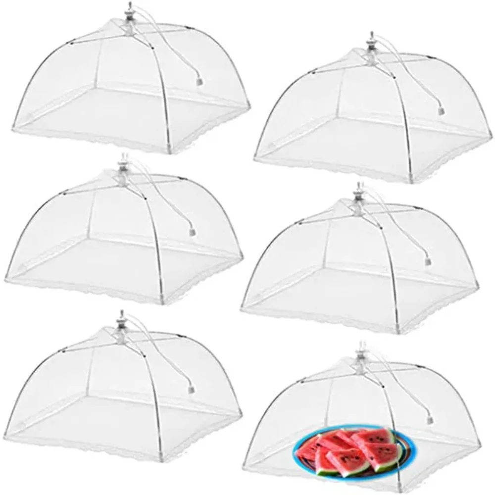 Foldable Food Mesh Cover Fly Anti Mosquito Pop-Up Food Cover Umbrella Meal Vegetable Fruit Breathable Cover Kitchen Accessories.