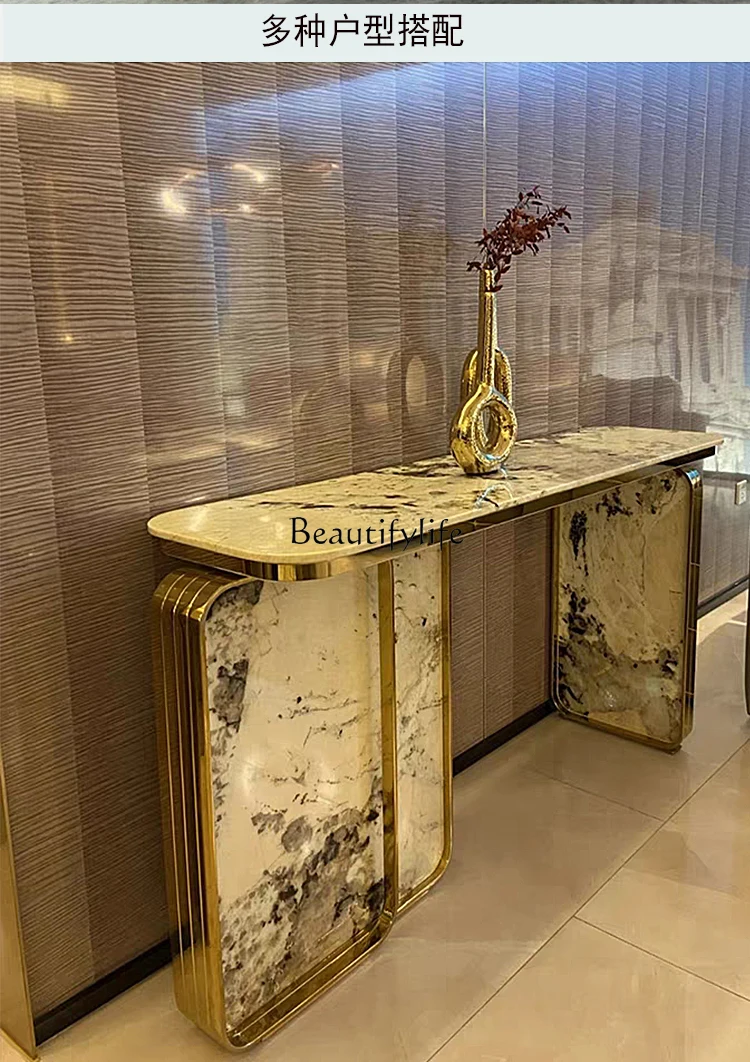 Italian light luxury marble entrance table Modern simple bar case Luxury entrance front door entrance table