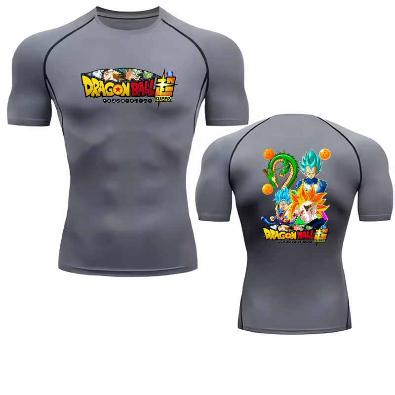 Bandai Dragon Ball Super Men T-shirt GokuVegeta Print Compression FitnessGymQuickDry Sport TShirtComfortableBreathableStreetwear